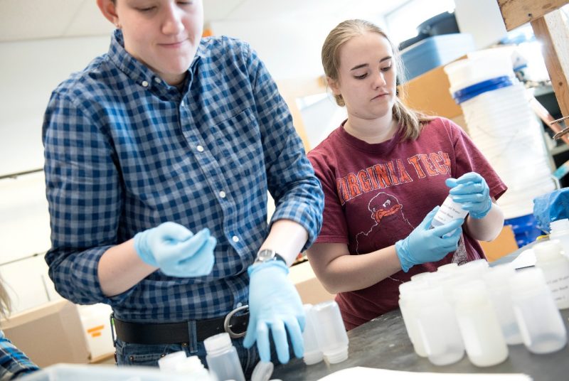 Students pack kits that test water quality in Flint, Michigan