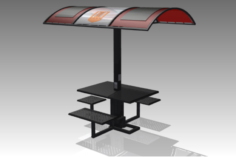 A computer generated model of the solar table