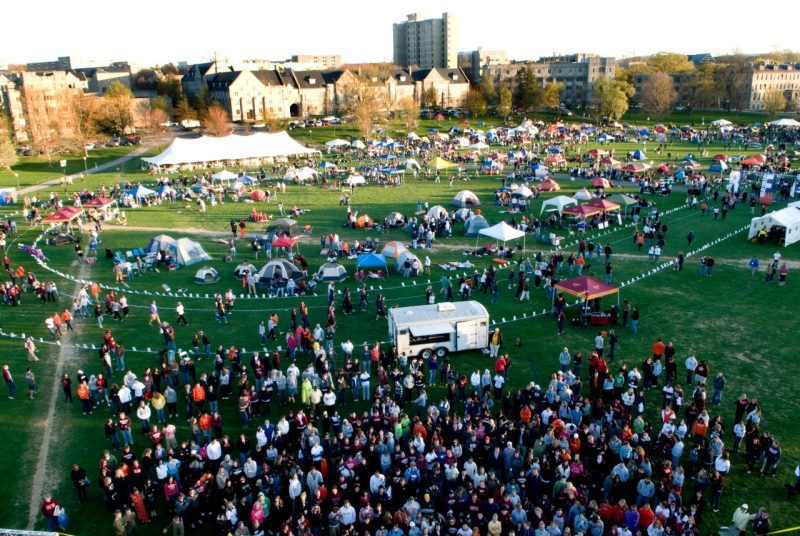 Relay For Life as seen in aerial view