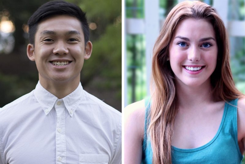 Photos of students Quang Pham and Claire Davis
