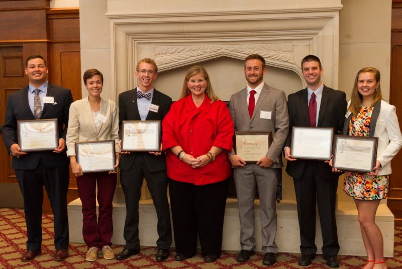 Vice President for Student Affairs Patty Perillo poses with October award recipients