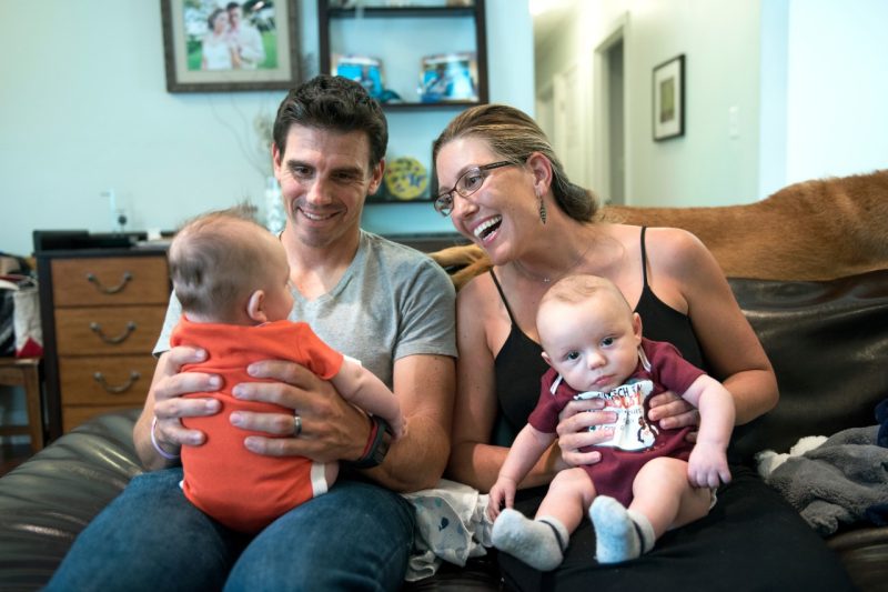 Jeff and Kim Kinney with their twins