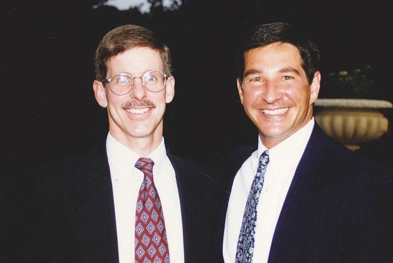 Kevin Foust, left, with Robert F. Clifford in 1995 when the two both worked as FBI special agents.