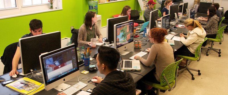 Students in FourDesign studio.