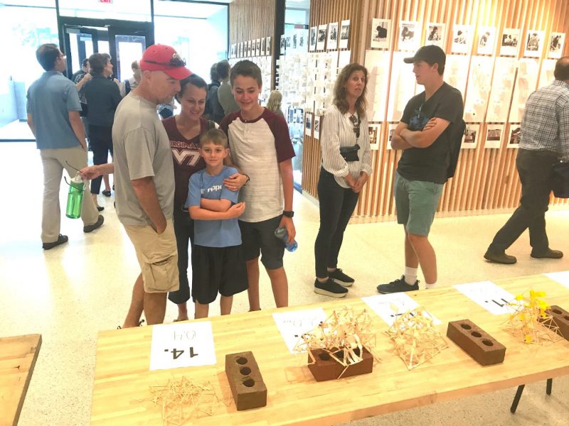 Hokie families at the final student exhibition.