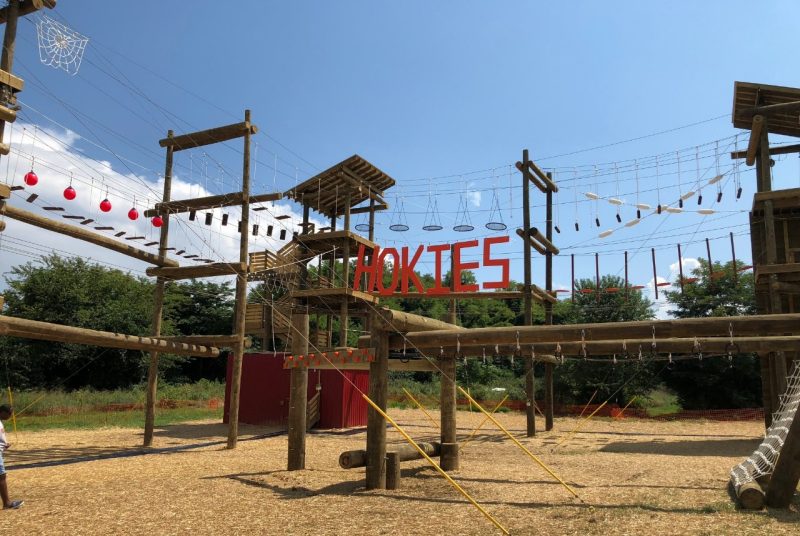 Photo of the newly built ropes course
