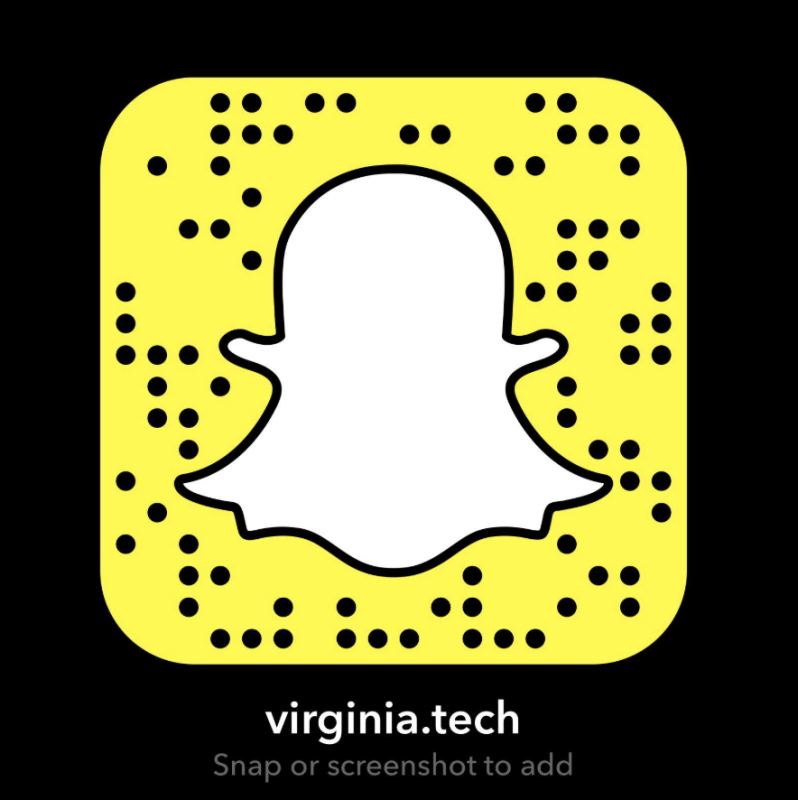 Snapchat code for Virginia Tech