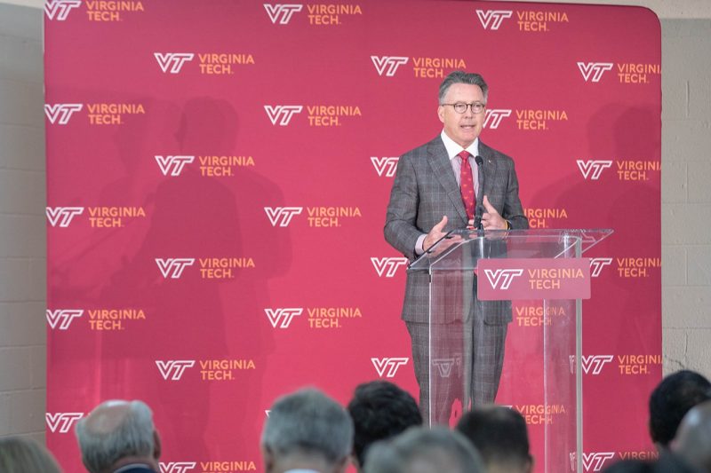 President Tim Sands at the Innovation Campus Announcement