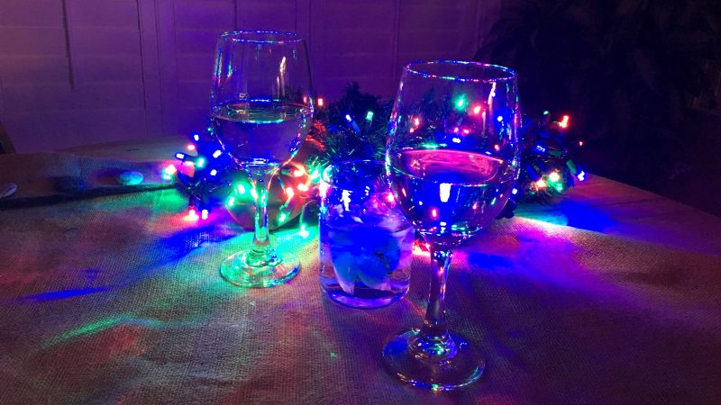 image of wine glasses at holiday party