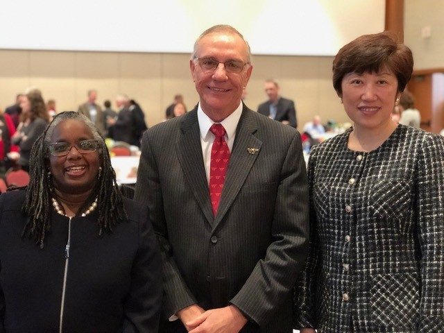 Menah Pratt-Clarke, Vice President of Strategic Affairs and Diversity; Cyril Clarke, Executive Vice President and Provost; and Jean Zu, Dean of the Charles V. Schaefer, Jr. School of Engineering & Science at the Stevens Institute of Technology, at the annual Advancing Diversity Workshop on Jan. 15.