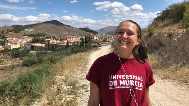 Julia Monroe hikes to the Castle of Monteagudo, an 11th-century fortress in Murcia, Spain. 