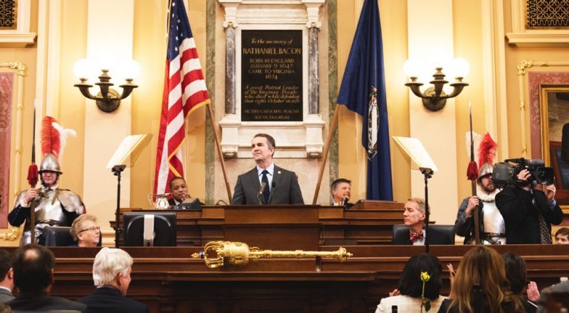 Image of Virginia Governor Ralph Northam speaking to the General Assembly 