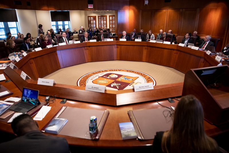 Members of the Virginia Tech Board of Visitors meet on Monday. 