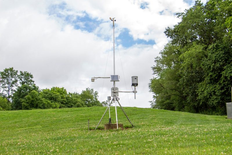 Each of the 11 Agricultural Research and Extension Centers, in addition to the Urban Horticulture and Turf Grass Centers in Blacksburg, have installed on-site WeatherSTEM monitoring systems to measure wind speed and direction, precipitation, temperature, humidity, and solar radiation. Cameras connected to the cloud record real-time imagery of current conditions and can provide time-lapse visuals of weather patterns. 