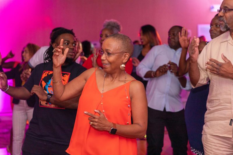 Alumni dance on the dance floor to close out the Black Alumni Summit.