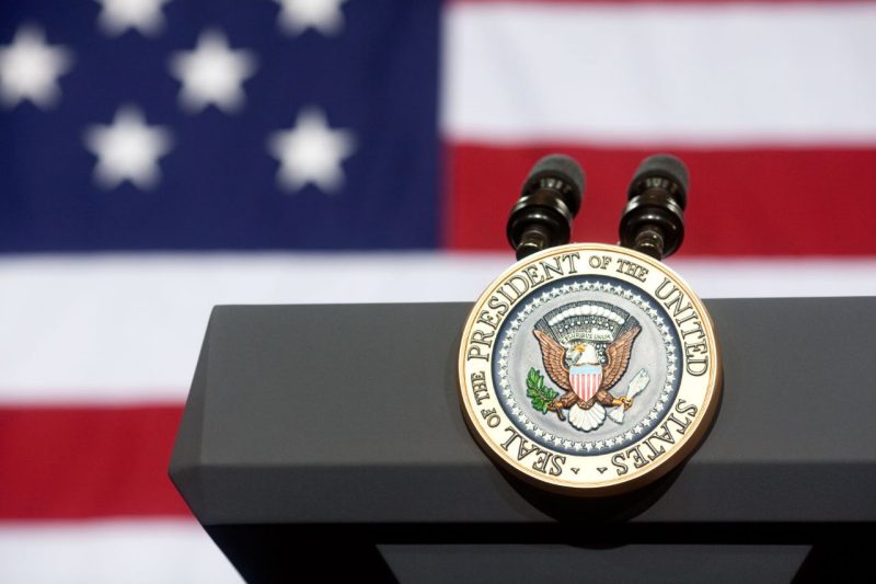 image of a podium at the White House 