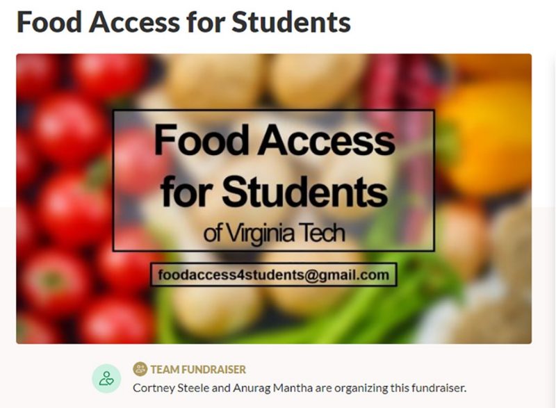 Food Access for Students page image, with print over an image of colorful vegetables