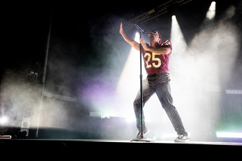 Anderson .Paak performs during a concert on the Drillfield to mark the launch of Virginia Tech's Boundless Impact fundraising campaign.