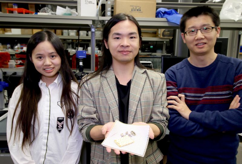 Doctoral students Ting Yang and Zhifei Deng, and assistant professor Ling Li