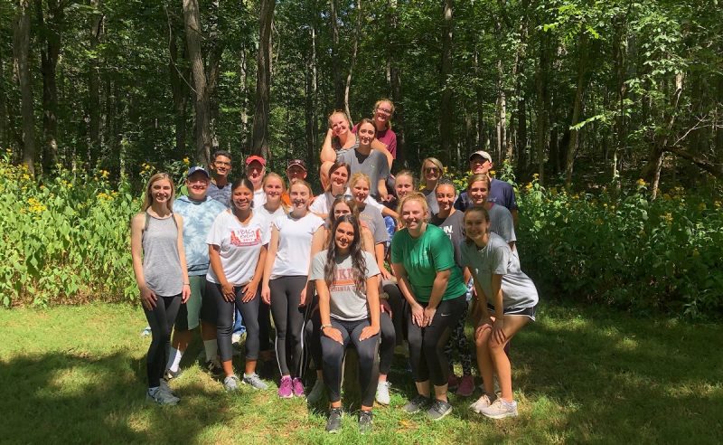 The 2020-21 Office of Sustainability interns pose together during a fall 2020 retreat.