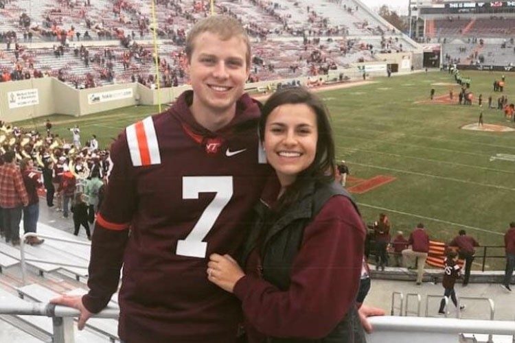 Chris and Nicole Minor, both Virginia Tech alumni, are avid Hokie football fans.
