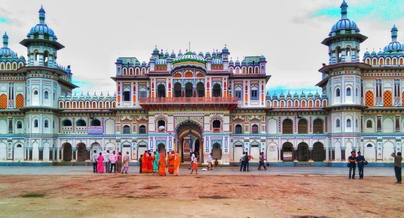 This is a picture of Janaki Mandir, a colorful Hindu temple in Janakpur, Nepal. Photo courtesy of Code for Nepal.