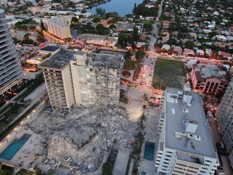 Part of a 12-story condominium collapsed early Thursday morning in Miami-Dade County, Florida.