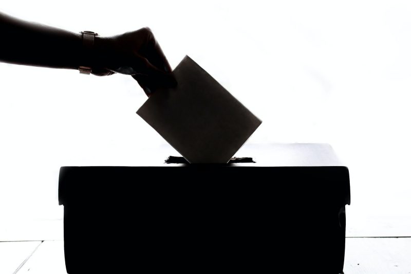 image of person putting ballot in ballot box 