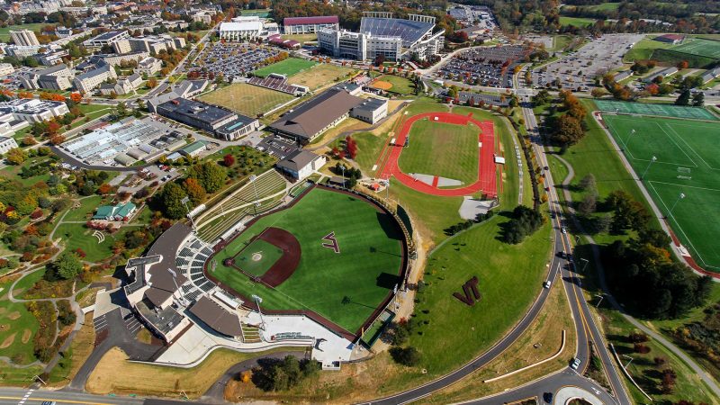 Aerial image of athletics complex