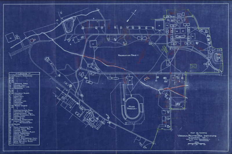 Blueprint map of campus 