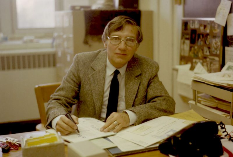 Harald Monroe McNair sits in his cluttered office during the 1970s. Photo courtesy of the McNair family.