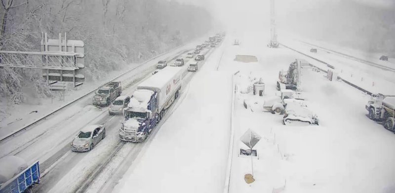 Traffic on Interstate 95 in Fredericksburg, Virginia, is seen on Monday. 