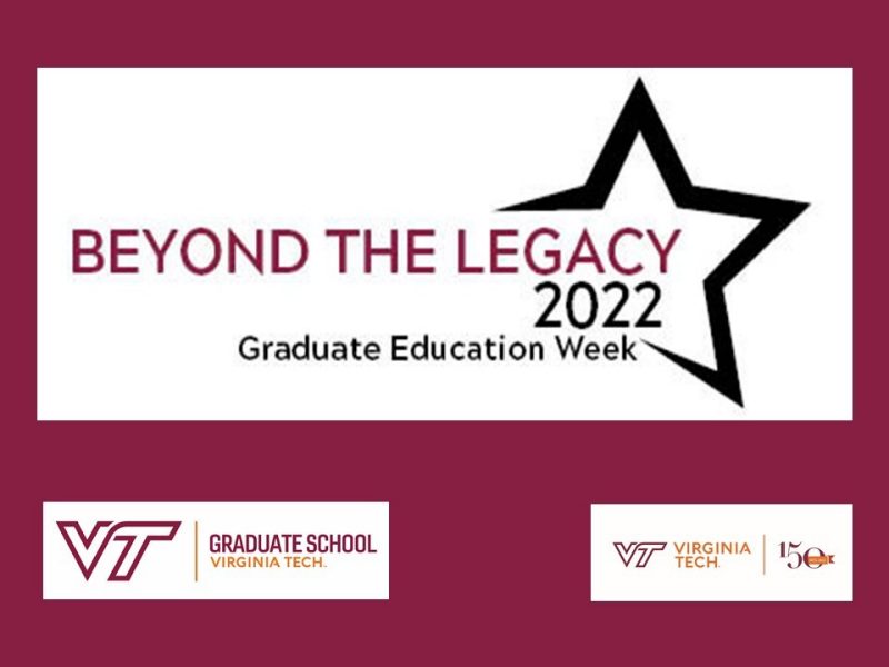 Image of the Graduate Education Week graphic with the VTGS and Sesquicentennial marks