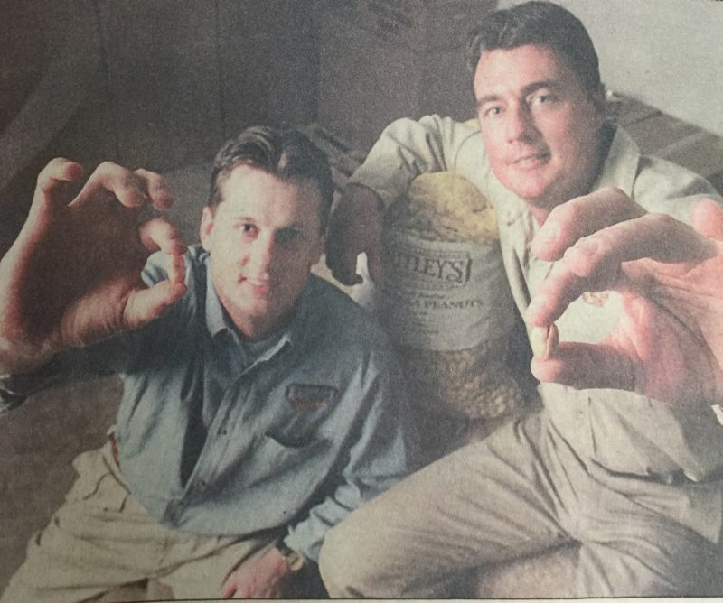 Todd Smith and Craig Smith (pictured right) in 1997. Photo courtesy of Whitley Peanut Factory.