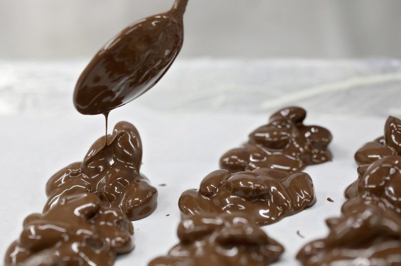 Hand-dipped chocolate-covered peanuts are hand-made by Whitley Peanut Factory employees. Photo courtesy of Consociate Media.