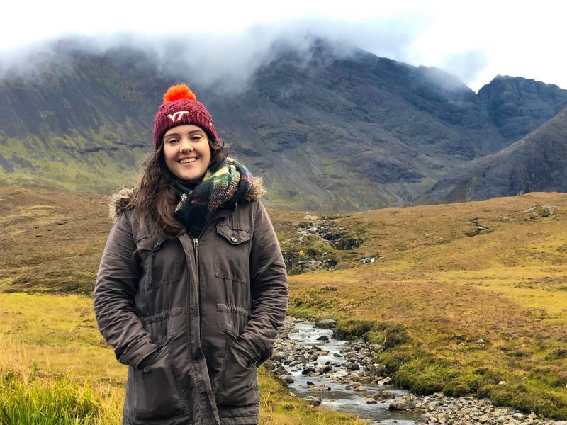 Alum Leann Poirier, shown during a trip to Scotland, a featured speaker at the inaugural Global Summit, part of International Education Week.